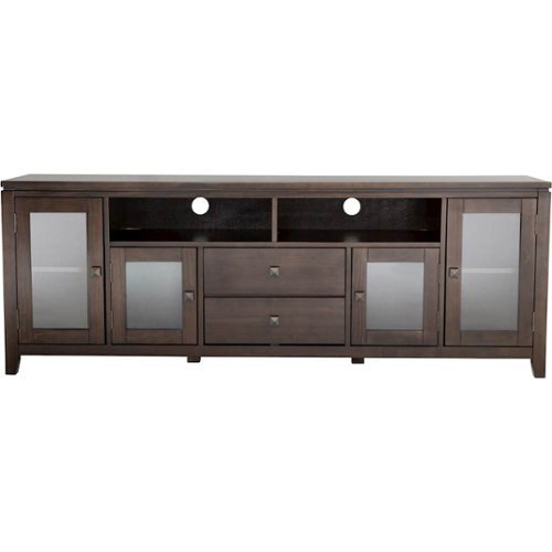 Simpli Home - Cosmopolitan TV Cabinet for Most TVs Up to 80" - Dark Coffee Brown