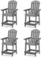Costway - 4 PCS Tall Bar Stool HDPE Patio Chair with Armrest Footrest Home Indoor Outdoor - Gray-Front_Standard