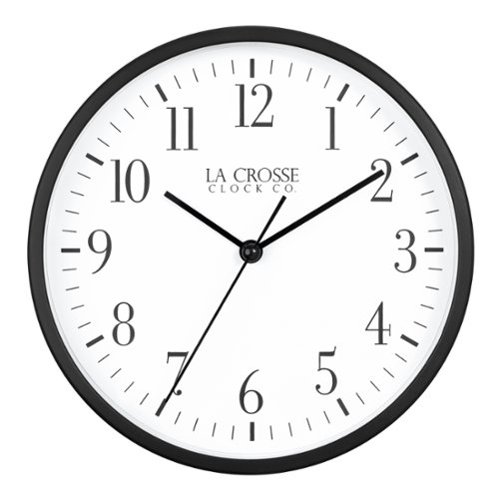 La Crosse Clock Co. - 404-3015B 6 Inch Ames Silent Analog Quartz Wall/Table Clock - Black-Front_Standard 