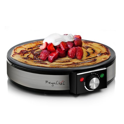 MegaChef - Nonstick Crepe and Pancake Maker Breakfast Griddle - Silver-Front_Standard 