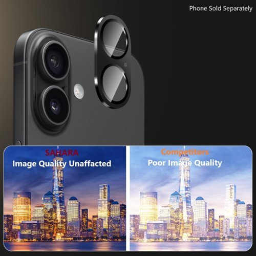 SaharaCase Ultra-Strong Camera Lens Protector for Apple iPhone 16 and 16 Plus (2-Pack) - Black GLOBAL SHIPPING