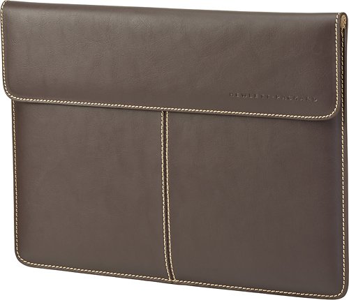  HP - Leather Ultrabook Laptop Sleeve - Brown