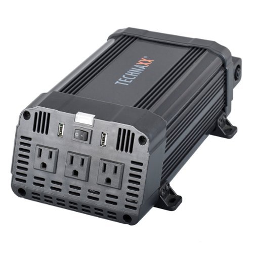 TECHNAXX - 5044 TE16 1,200-Watt Power Inverter, 3 AC Outlets and 2 USB-A Ports, 5044 - Black-Front_Standard 