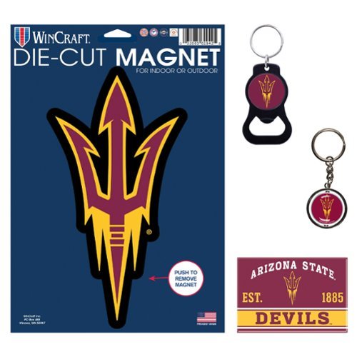 WinCraft - Arizona State Sun Devils 4-Pack Key Rings and Magnets Set - Multicolor-Front_Standard 