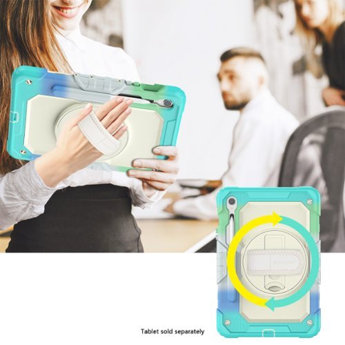 SaharaCase Raider Series Heavy Duty Case with Hand Strap for Samsung Galaxy Tab S10 Lite (2025), Tab S10 FE, S9 and S9 FE - Iridescent Blue GLOBAL SHIPPING