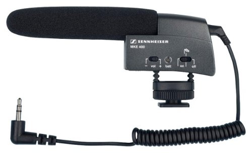 Sennheiser - MKE 400 Compact Shotgun Video Microphone - Black-Front_Standard 