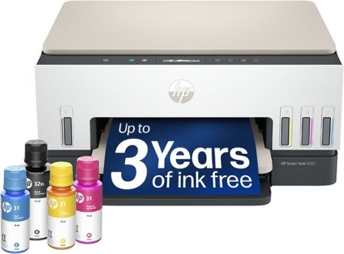 HP - Smart Tank 6003 Wireless All-in-One AI-Enabled Cartridge-Free Supertank Inkjet Printer with 3 Years of Ink Included¹ - White