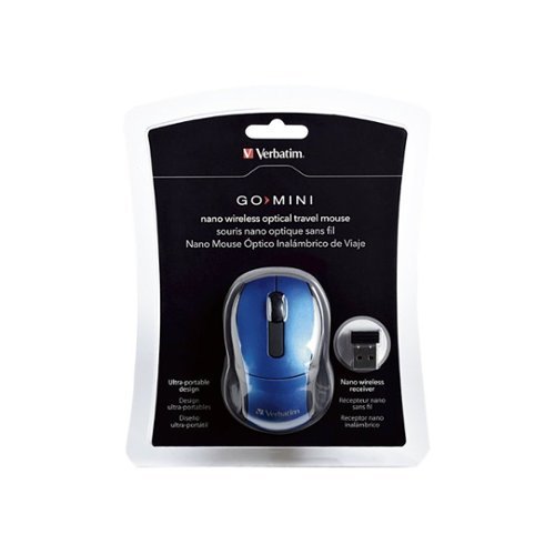 Verbatim - Mini Travel Wireless Optical Mouse with Compact Design - Blue