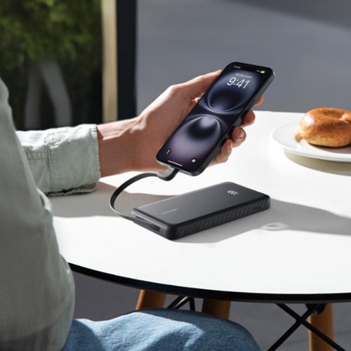 Anker Power Bank (10K, 22.5W, Built In USB C Cable) Black A110DH11