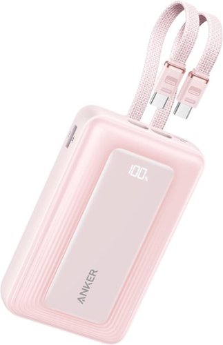 Anker - Zolo Power Bank (2025 Upgraded Version), 45W Max Fast Charging, 20,000mAh Battery Pack, Dual Built-in USB-C Cables - Pink-Front_Standard 