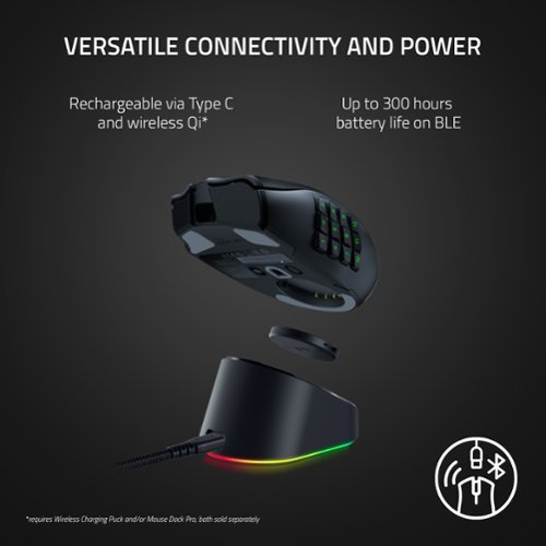 Razer Naga V2 Pro MMO Optical Gaming Mouse with Interchangeable Side Plates in 2, 6, 12 Button Configurations - Wireless - Black GLOBAL SHIPPING