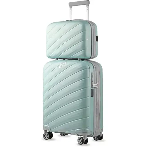 Front. LUGGEX - LUGGEX 20"/14" Carry on Luggage Lightweight Suitcase 2 Piece with Spinner Wheels - LX-EX - Mint.