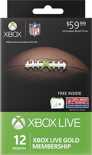  Microsoft - Xbox Live 12 Month Gold Membership - NFL Ultimate Fan Pack