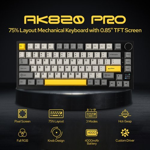EPOMAKER Ajazz AK820 Pro 75% Wireless Mechanical Keyboard with TFT