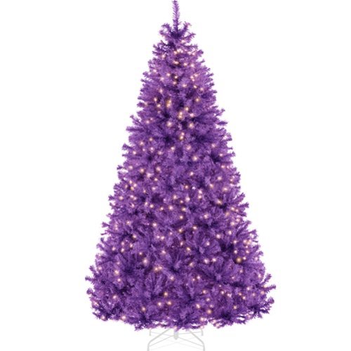 Best Choice Products - 7.5ft Pre-Lit Christmas Tree, Artificial Holiday Decoration w/ 550 Lights - Purple-Front_Standard 