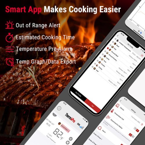 ThermoPro Bluetooth Dual Probe Digital Meat Thermometer - Black SHOP ONLINE