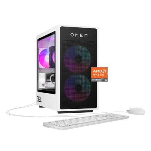 HP OMEN - 35L Gaming Desktop - AMD Ryzen 5 8400F 2024 - 16GB DDR5 Memory - NVIDIA GeForce RTX 5060 - 1TB SSD - Panda Metal-Front_Standard 
