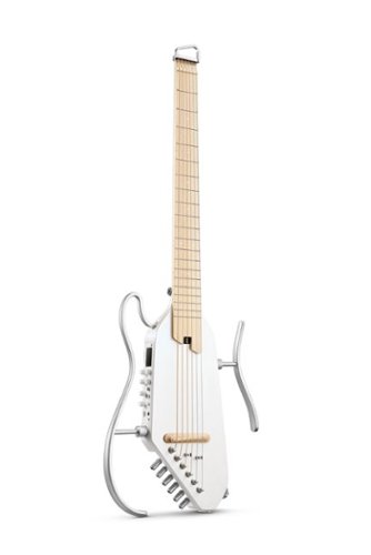 Donner music - Donner HUSH™ I PRO Acoustic-Electric Travel Guitar Kit with Sound Effects - White-Front_Standard 