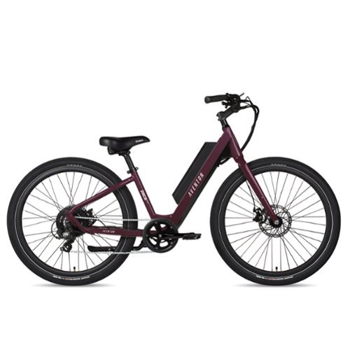  Aventon - The 2021 Pace 350 Step-Through Ebike w/ 40 mile Max Operating Range and 20 MPH Max Speed - Small/Medium - Amethyst