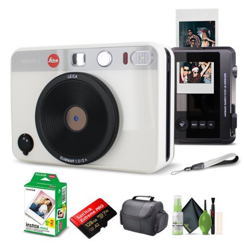Leica - Sofort 2 Hybrid Instant and Digital Camera + Instant Film 20 Sheets - White-Front_Standard 