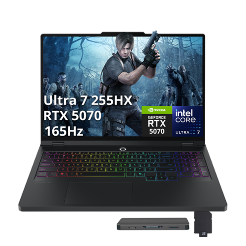 Lenovo - Legion Pro 5i 16" Gaming Laptop,Ultra 7 255HX,GeForce RTX 5070,32GB DDR5,1TB SSD+1TB Dock Set,Win 11 Pro - Black-Front_Standard 