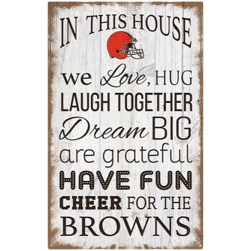 Fan Creations - Cleveland Browns 11'' x 19'' Team In This House Sign - Multicolor-Front_Standard 