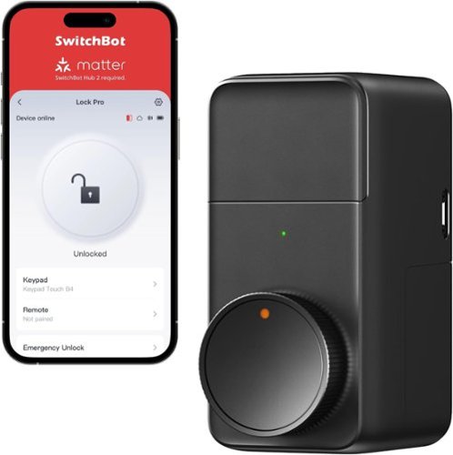 SwitchBot Smart Lock Pro – Keyless Entry Door Lock, Fits Existing Deadbolts, Add Hub2 for Matter, Alexa & Google - Black INTERNATIONAL SHIPPING