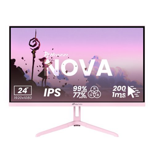 Arozzi - – Nova 24" IPS Full HD 200Hz Gaming Monitor – - Pink-Front_Standard 