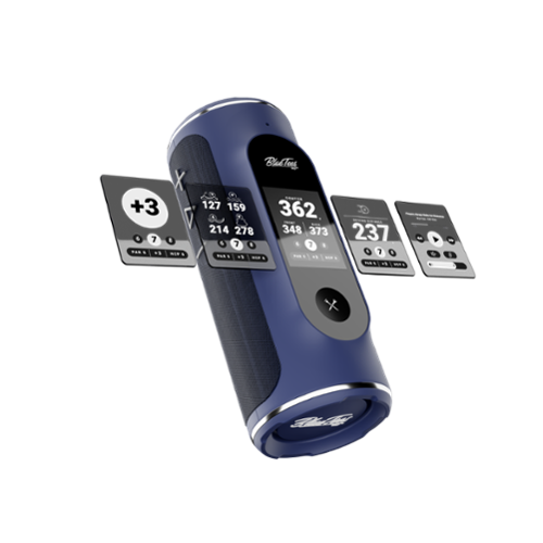 Blue Tees - Player +GPS Golf Portable Bluetooth Speaker with Magnetic Strip and Power Bank - Navy