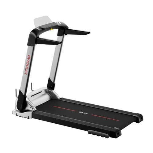 OVICX - Quiet Portable Folding Flex Treadmill w/ Bluetooth & Fitness Tracking App - Red-Front_Standard 