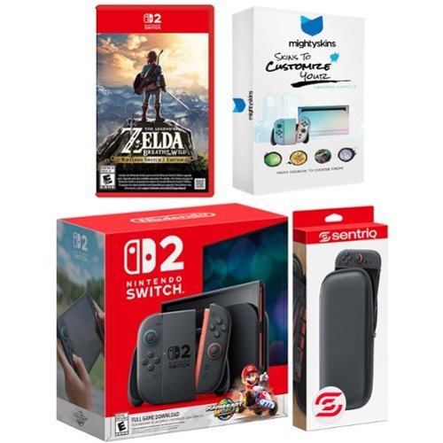 Switch 2 + Mario Kart World, Zelda Breath of the Wild, MightySkins