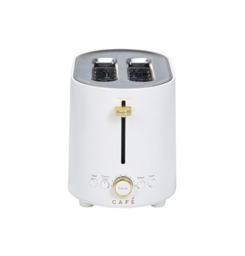 Café - Express Finish 2-Slice Toaster with Extra Wide Slots and 4 Preset Toasting Functions - Matte White