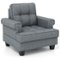 Costway - Mid-Century Modern Accent Cushion Studded Armchair with Thick Pillow - Gray-Front_Standard
