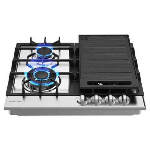 Front. GASLAND - 24 inches Gas Cooktop in Stainless Steel with 4-Sealed Burners and Griddle - Stainless steel.