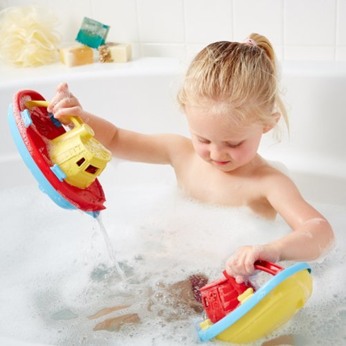 Green Toys : My First Tugboat - Red, Water Play, Bath Toys, Ages 6mo+ GLOBAL SHIPPING