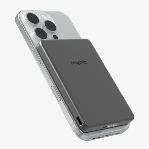 mophie - Powerstation Wireless Slim 15W Qi2-certified Power Bank 5,000mAh internal battery - Black