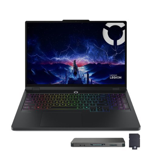 Lenovo - Legion Pro 5 16" Gaming Laptop,Ryzen 7 8745HX,16GB RAM,1TB SSD+1TB Dock Set,RTX 5060,Backlit,Win 11 Pro - Black-Front_Standard 