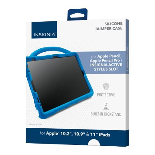 Insignia™ Bumper Case with Apple Pencil Slot for iPad 10.2/10.9, iPad Pro 11 and iPad Air 10.9/11 - Blue BUY IN SINGAPORE