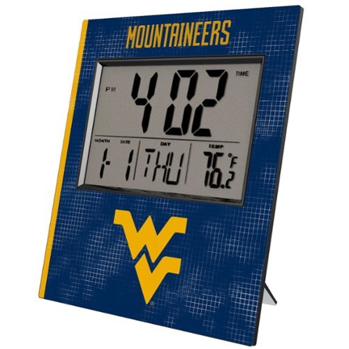 Keyscaper - West Virginia Mountaineers Cross Hatch Digital Desk Clock - Multicolor-Front_Standard 