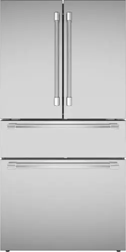 Front. Thermador - Professional 20.4 cu. Ft. French Door Bottom Freezer Counter-Depth Smart Refrigerator with ThermaFresh - Stainless Steel.