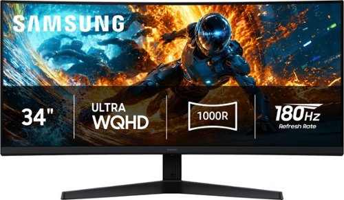 Samsung - 34" Odyssey G5 (G55H) Ultra WQHD 180Hz 1ms AMD FreeSync Premium 1000R Curved Gaming Monitor with HDR10 - Black