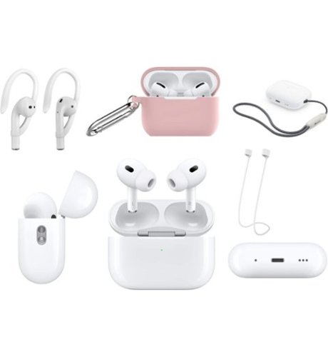 Apple - AirPods Pro (2nd generation) Pink Bundle With Accessories - Multi-Front_Standard 