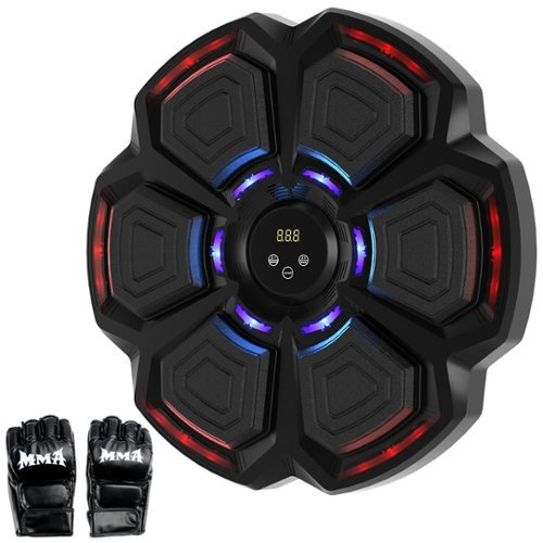 Topteng - ​​Smart Bluetooth Music Boxing Machine - 9 Speed Levels, Wall-Mounted, LED Display, for Home Gym & Family Fitness​​ - Black-Front_Standard 