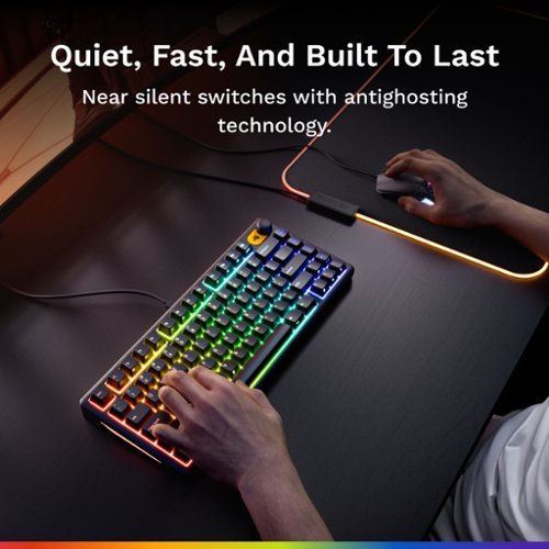 Glorious GMBK 75% Wired Membrane Gaming Keyboard with Swappable MX-Compatible Keycaps - Black WORLDWIDE DELIVERY