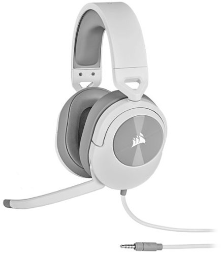  CORSAIR - HS55 STEREO Wired Gaming Headset for PC, PS5, and PS4 - White