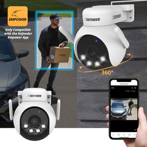 Defender AI 4K Everwatch PTZ 360° Wi-Fi 6 Plug-in Security Camera, Color Night Vision, AI-Tracking, Easy Setup , 3 Pack - White BUY IN EUROPE