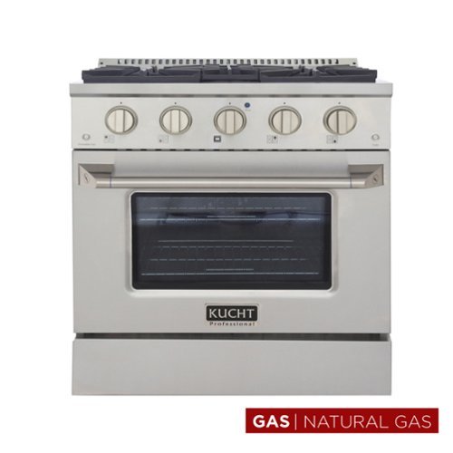 Kucht - 30 in. 4.2 cu. ft. Natural Gas Range with Sealed Burners and Convection Oven in Stainless Steel - Stainless Steel-Front_Standard 
