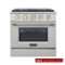 Kucht - 30 in. 4.2 cu. ft. Natural Gas Range with Sealed Burners and Convection Oven in Stainless Steel - Stainless Steel-Front_Standard