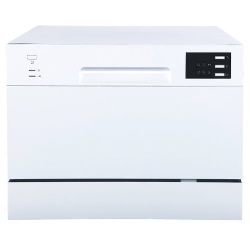 SPT - 21 in. Portable Countertop 120-Volt Dishwasher with 6 Cycles with 6 Place Settings Capacity - White-Front_Standard 