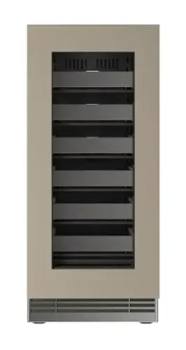 Front. U-Line - 15"W. 2.8 Cu.Ft. Built-In Wine Refrigerator-Panel Ready Frame w.Glass - Panel Ready.